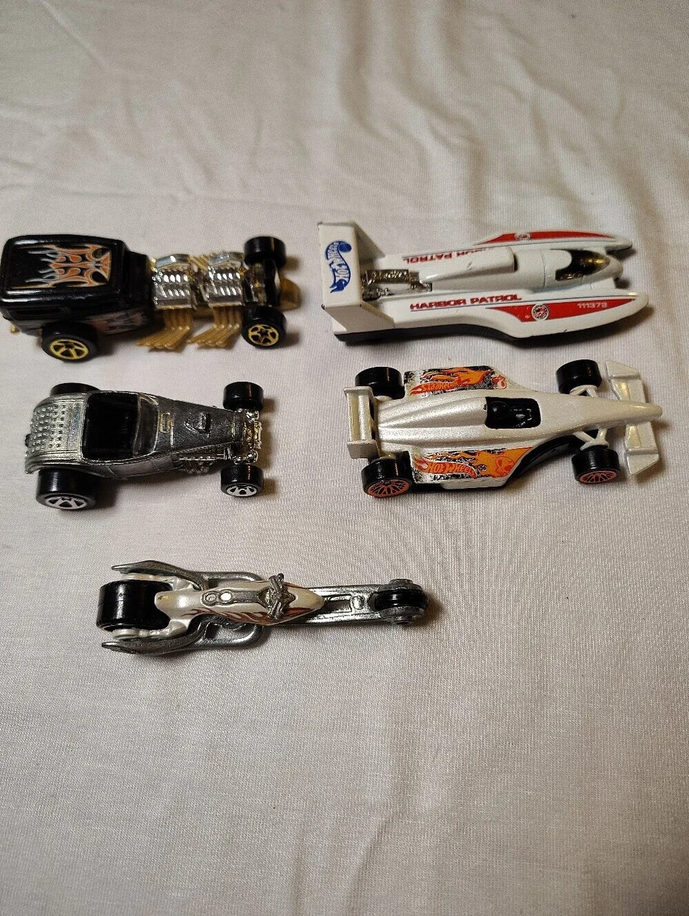 Hot Wheels Vintage Diecast Car Lot 80s-2000 Collectible Race Cars Black & White